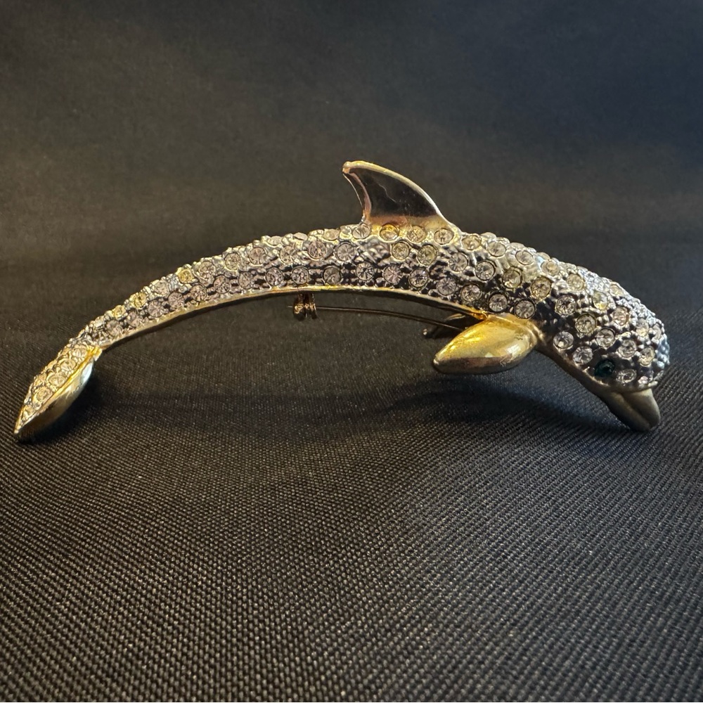 Vintage Sparkling Dolphin Brooche